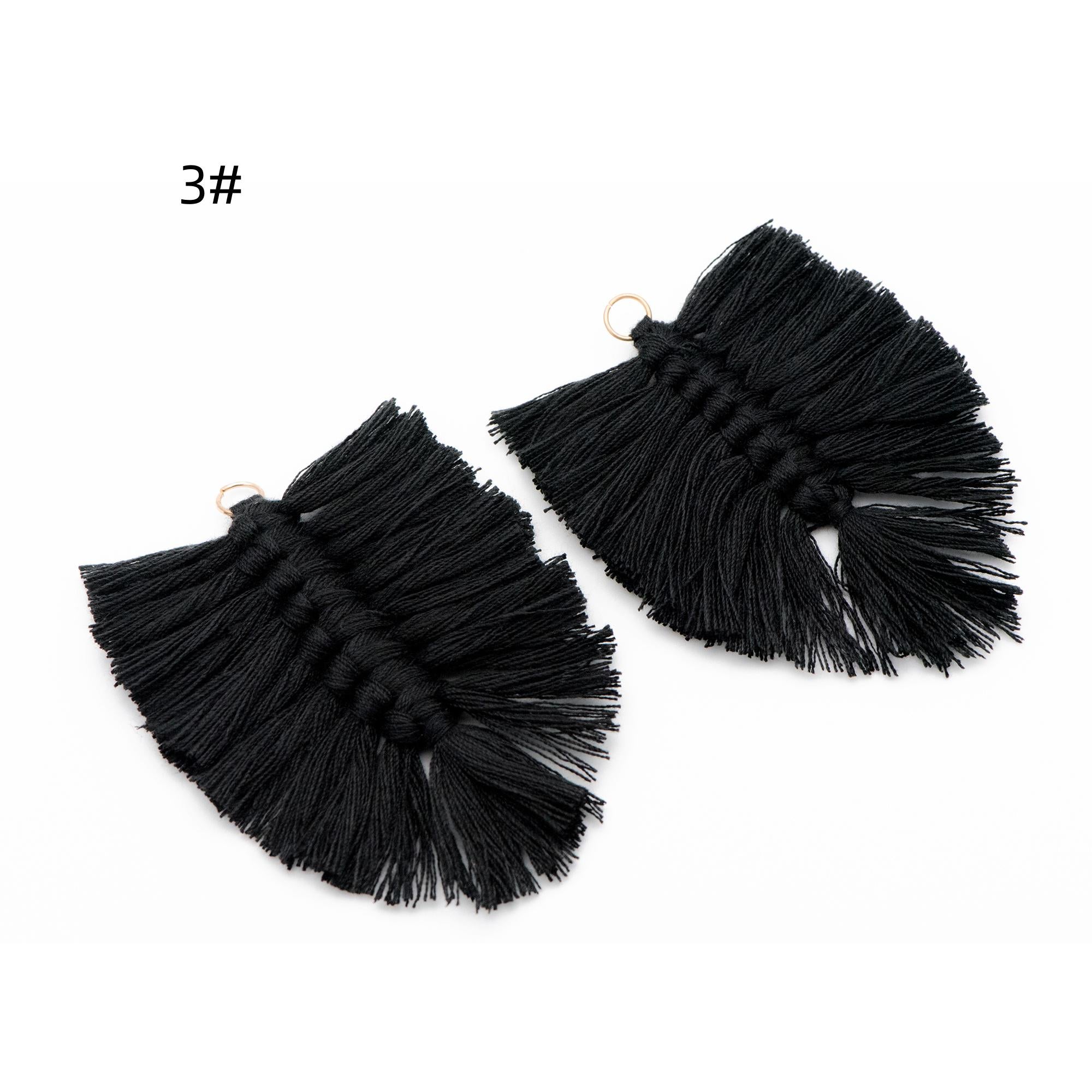4pcs Tiered Cotton Tassels 100mm, 10 Layers Large Tassel Charms, Tassel Pendants (FB-049)